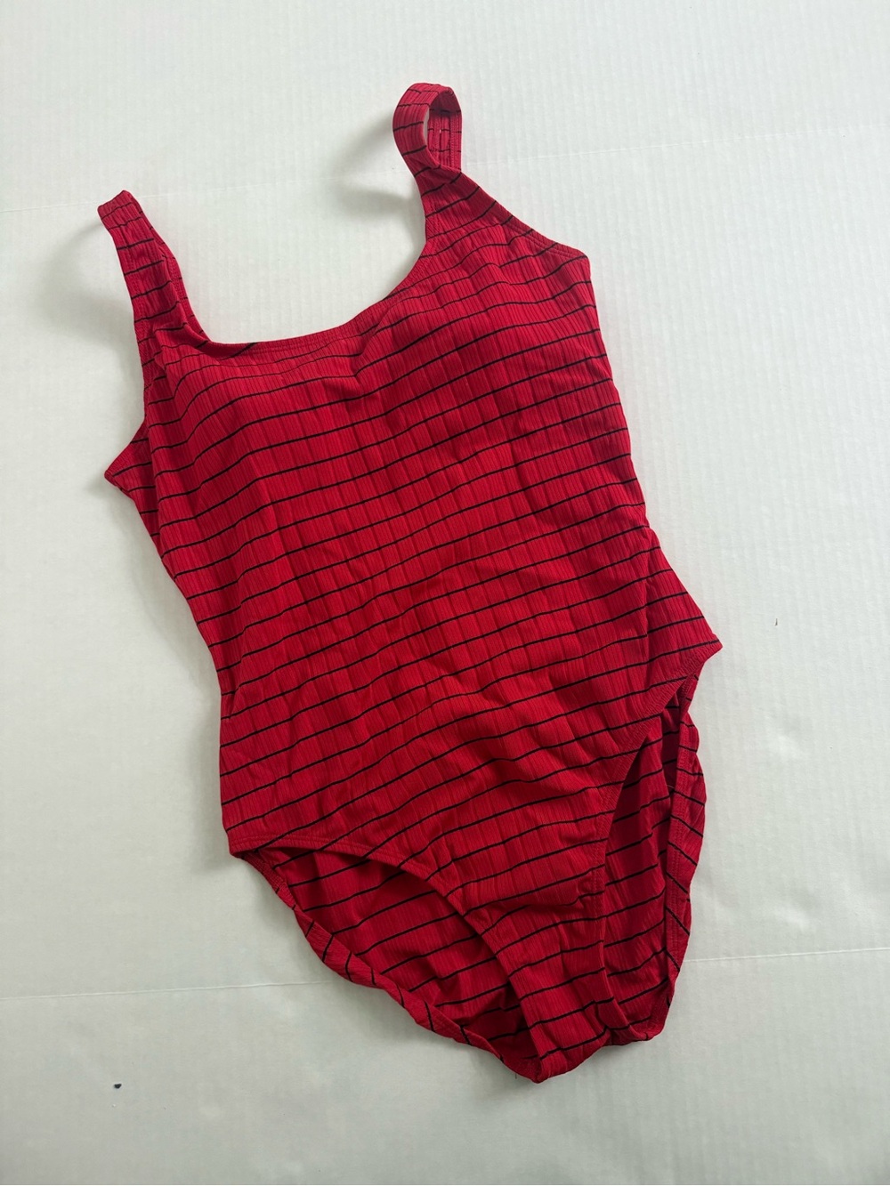 NEW! Vintage & Black Red Striped One-Piece Swimsuit